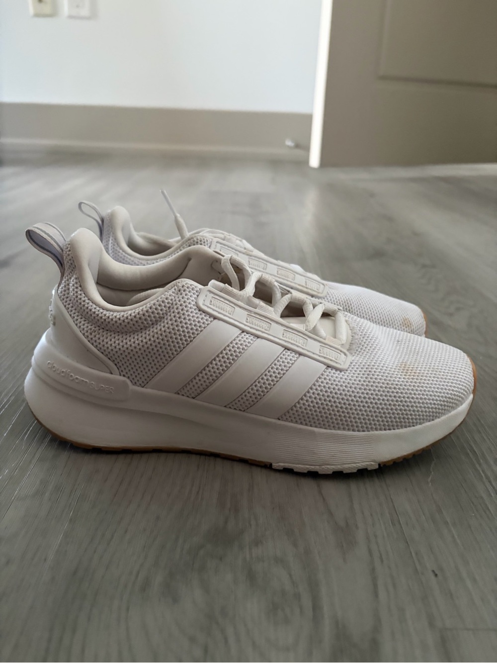 adidas White Mesh Athletic Sneakers